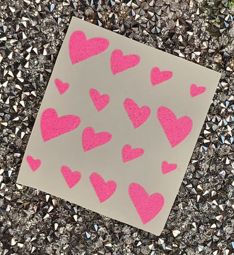 Bubble pink shimmer hearts