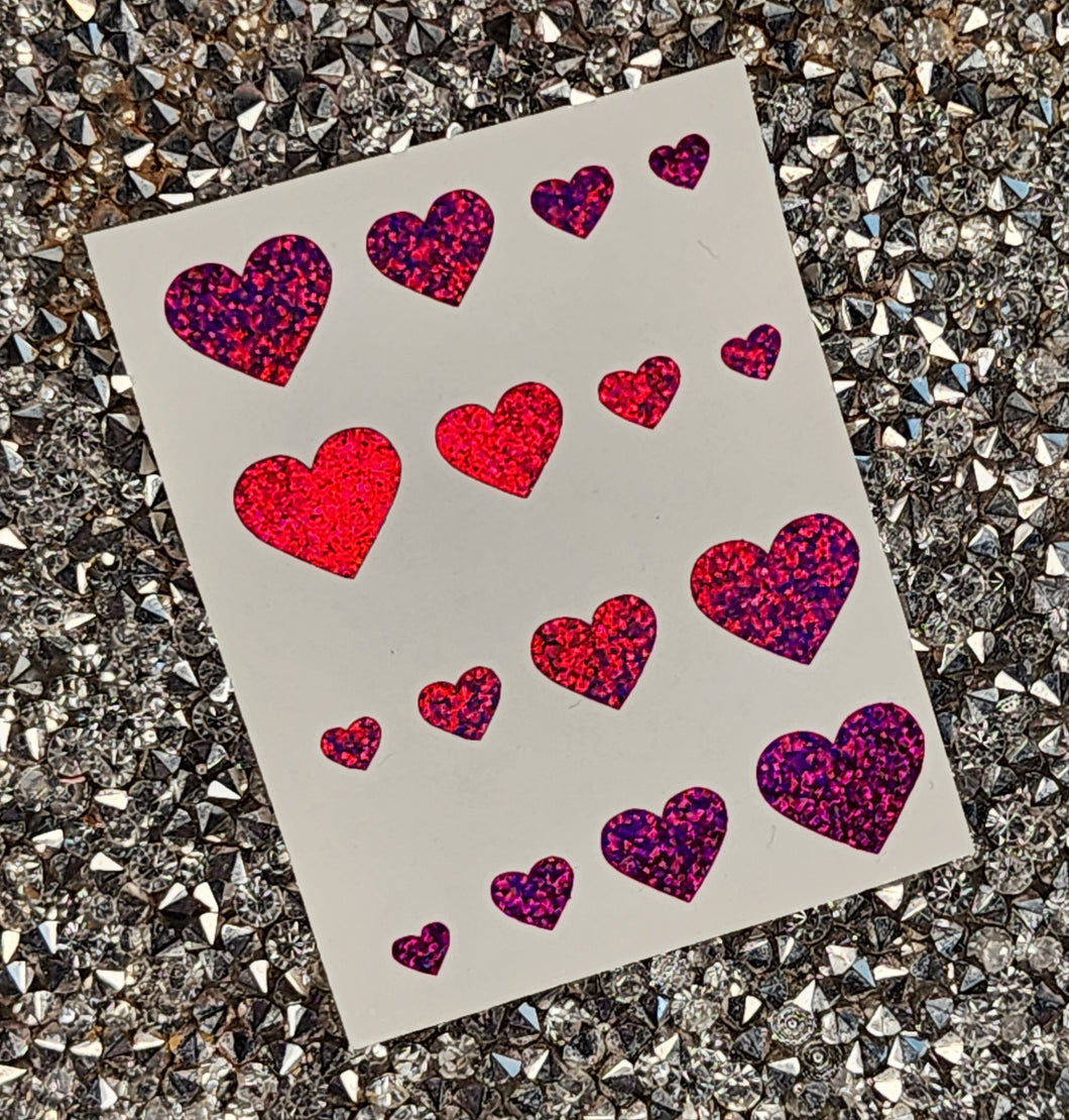 Purple and pink holo sparkle heart