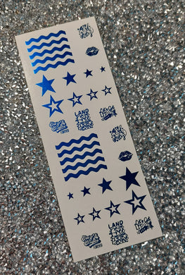 Limited Edition 4th of July - Blue (foil waterslides)