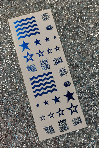 Limited Edition 4th of July - Blue (foil waterslides)