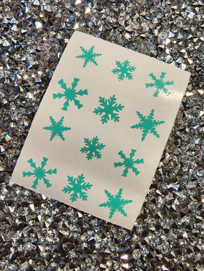 Mint Shimmer Snowflakes