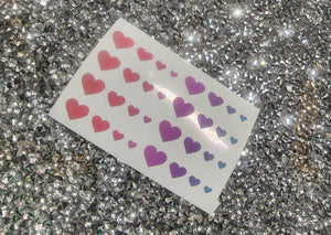 Ombre Shimmer Hearts
