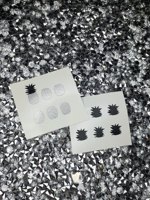 DIY Pineapples Black / silver glitter