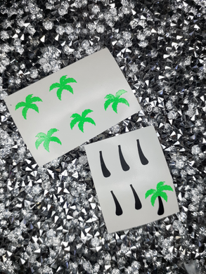 DIY Neon green shimmer & Black Palm trees